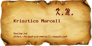 Krisztics Marcell névjegykártya