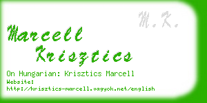 marcell krisztics business card